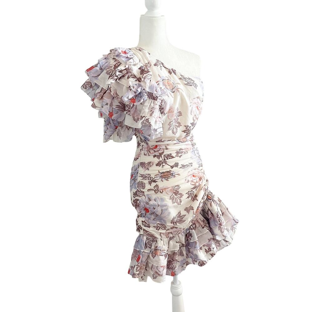 Magali Pascal One Shoulder Ruffled Mini Dress - Picture 3 of 9